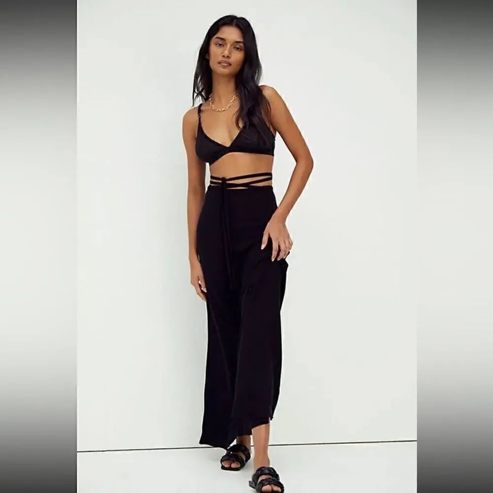 NEW FREE PEOPLE THATS A WRAP SOLID MAXI SKIRT